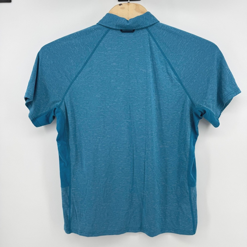 Marmot Wallace Polo Golf Shirt XL Blue Teal Heather Short Sleeve Hiking Outdoor - Picture 3 of 6